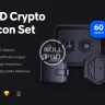 3D Crypto Icon Set